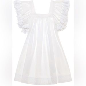 NEW Stella Cove Girls White Cotton Dress With Tassels Beach Coverup Size 6.